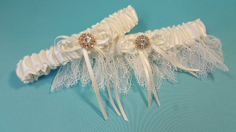 Chantilly Lace and Ivory Satin Garter